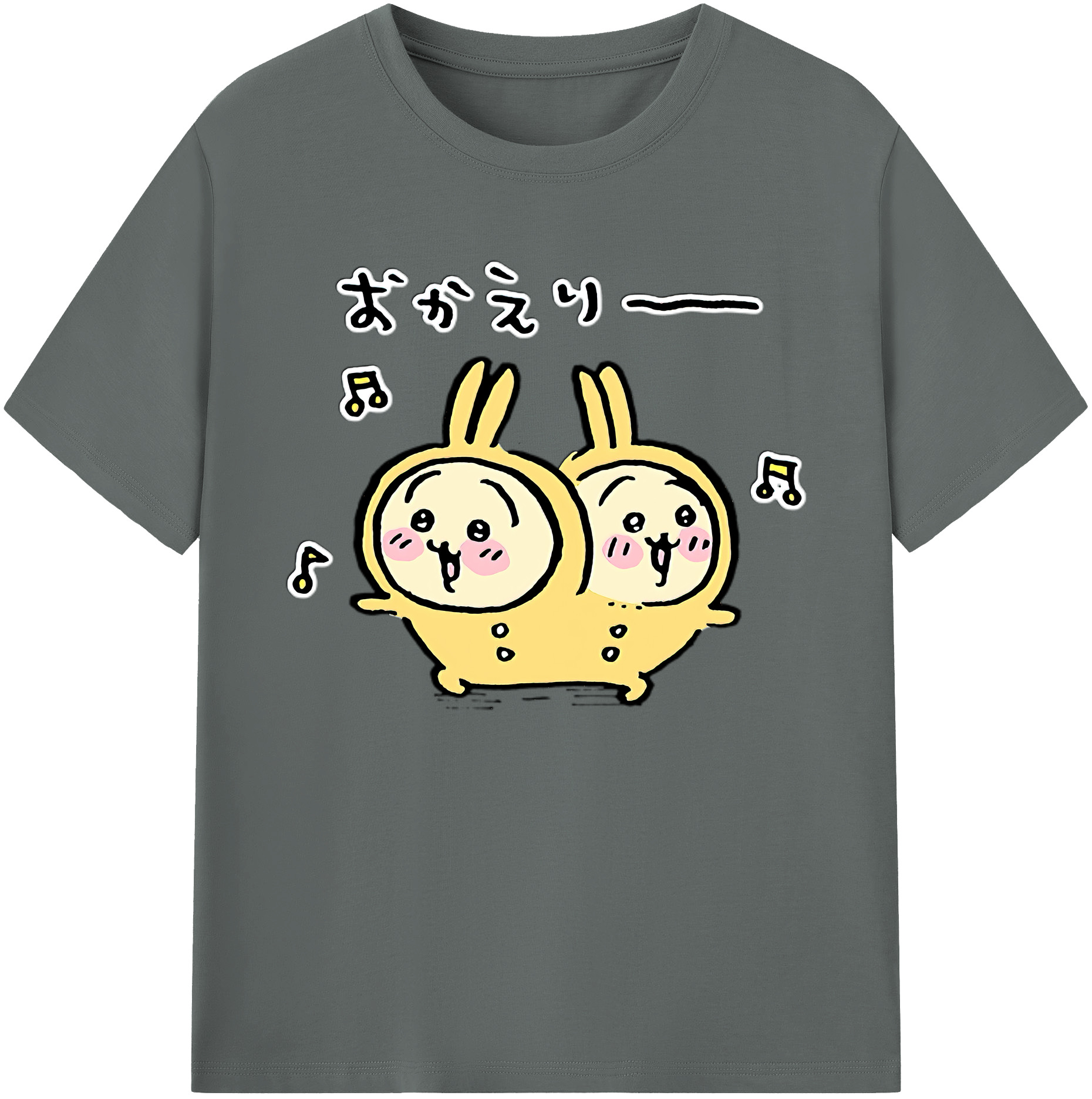 （画像用） ちいかわ うさぎ Chii-kawa usagi 綿100％ メンズ半袖Tシャツ｜肌触りやわらか＆通気性